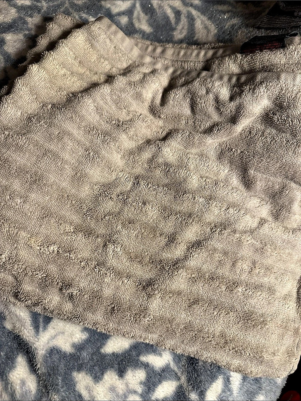 Gray Plush Bath Towel
